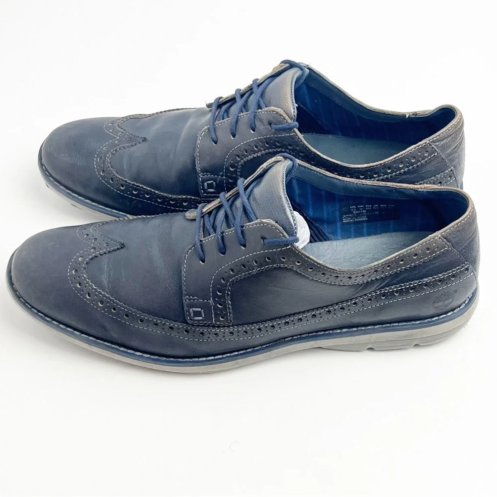 TIMBERLAND Earth Keepers Navy Blue Leather Lace Up Oxford Shoes, Size 10.5